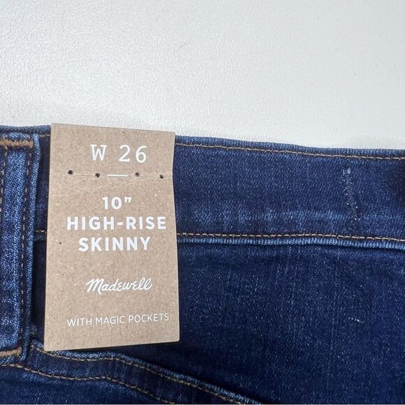 NWT Madewell 10” High Tise Skinny Jeans Indigo Denim Jeans with Copper Accents - Picture 7 of 7